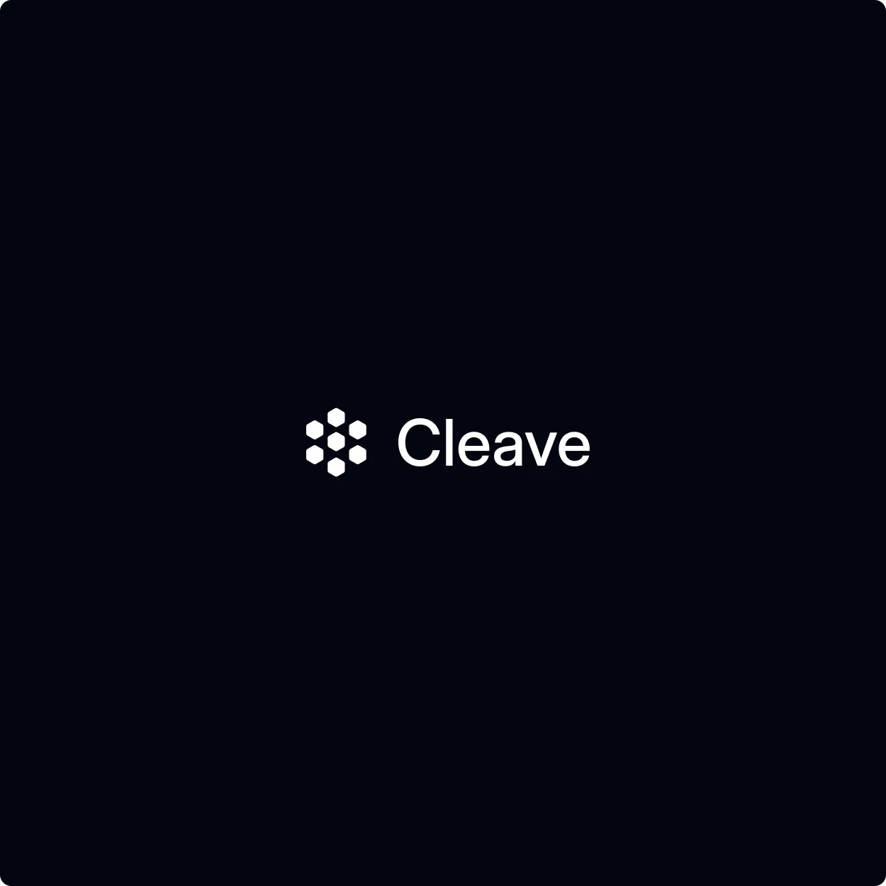 Brand identity work: a wordmark beside its geometric mark, in white on a near-black ground